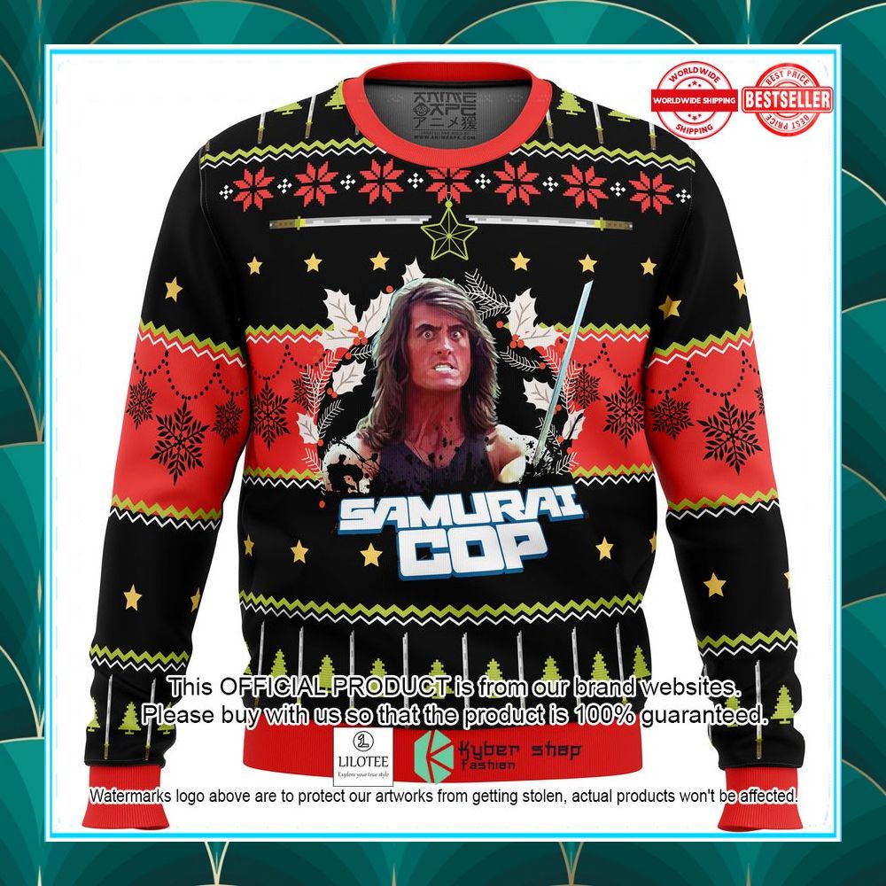 samurai cop christmas sweater 1 826