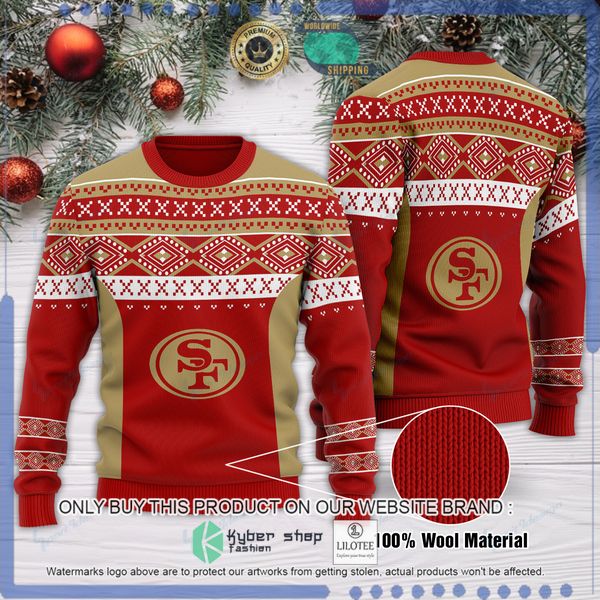 san francisco 49ers team nfl woolen knitted sweater 1 98095
