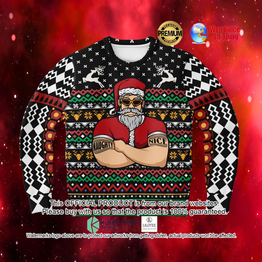 santa bouncer naughty nice sweater 1 964