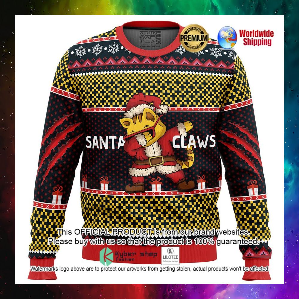santa claws cat dabbing christmas sweater 1 138