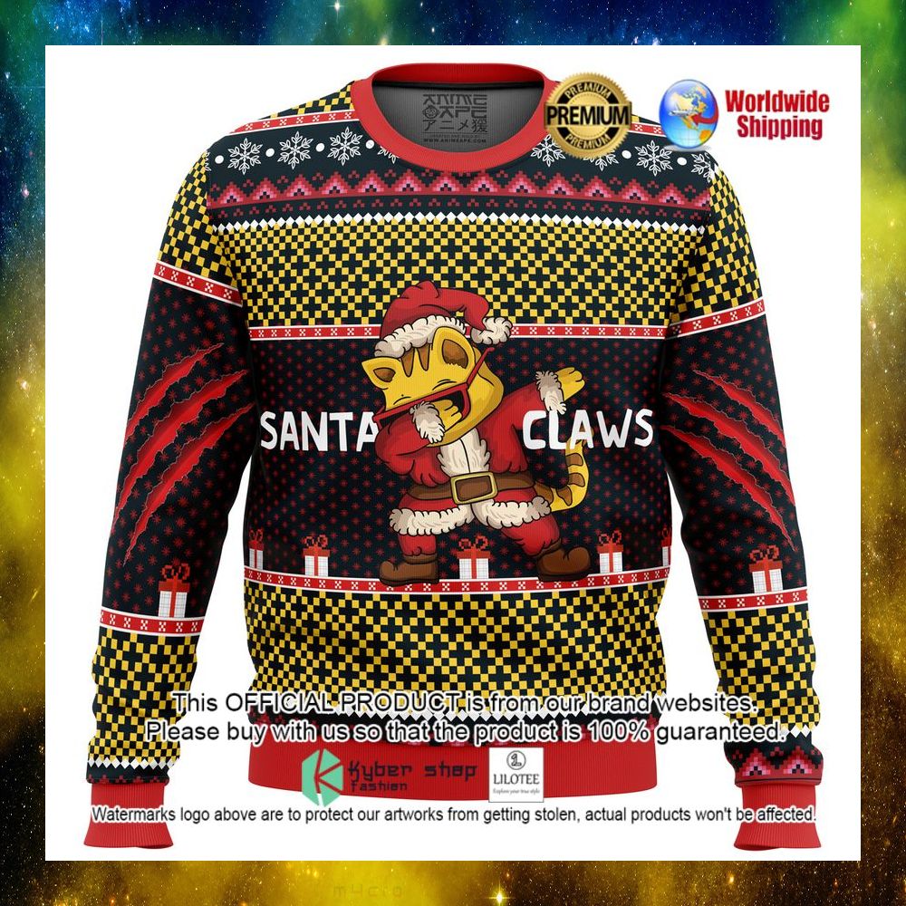 santa claws cat dabbing christmas sweater 1 622