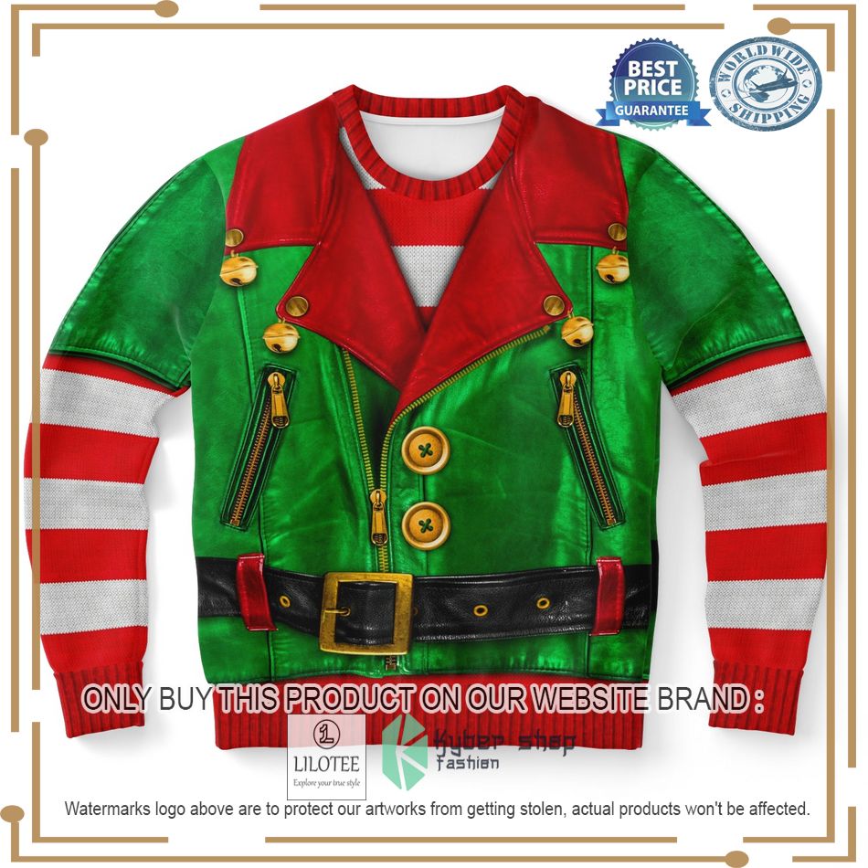 santas little biker help ugly christmas sweater 1 5677
