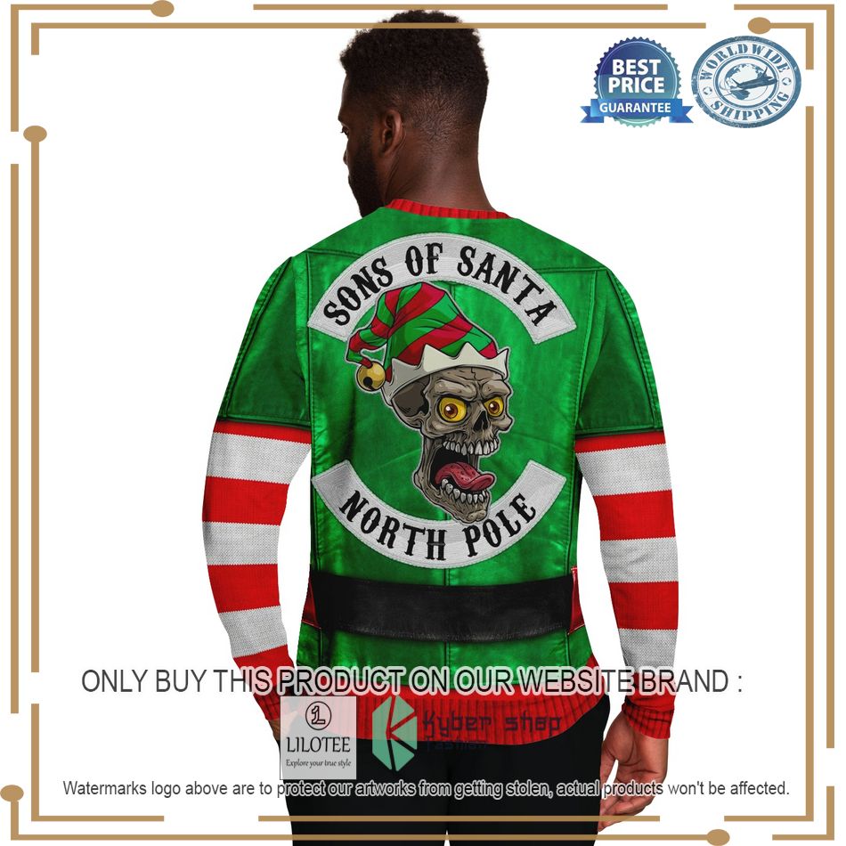 santas little biker help ugly christmas sweater 8 351