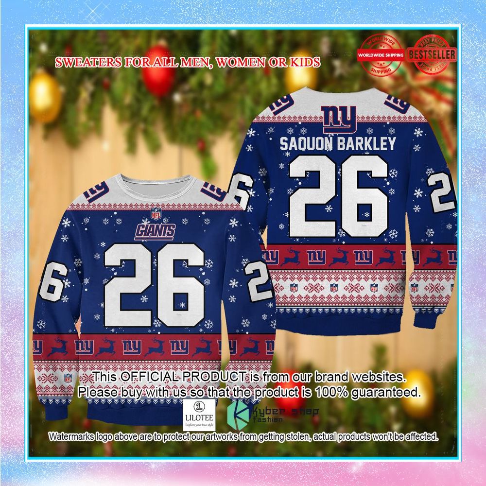saquon barkley new york giants christmas sweater 1 788