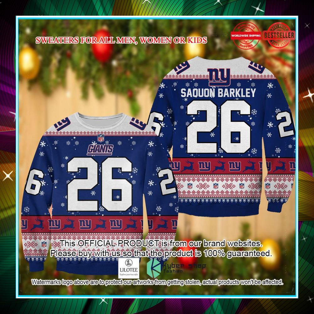 saquon barkley new york giants christmas sweater 1 985