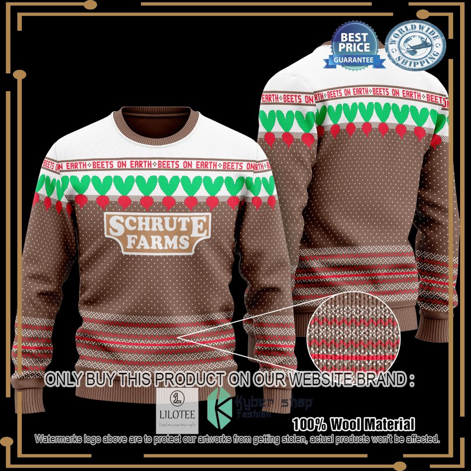 schrute farms beets on earth christmas sweater 1 70570