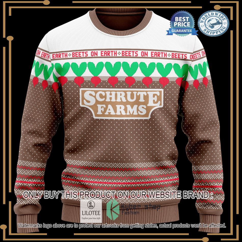 schrute farms beets on earth christmas sweater 2 67004