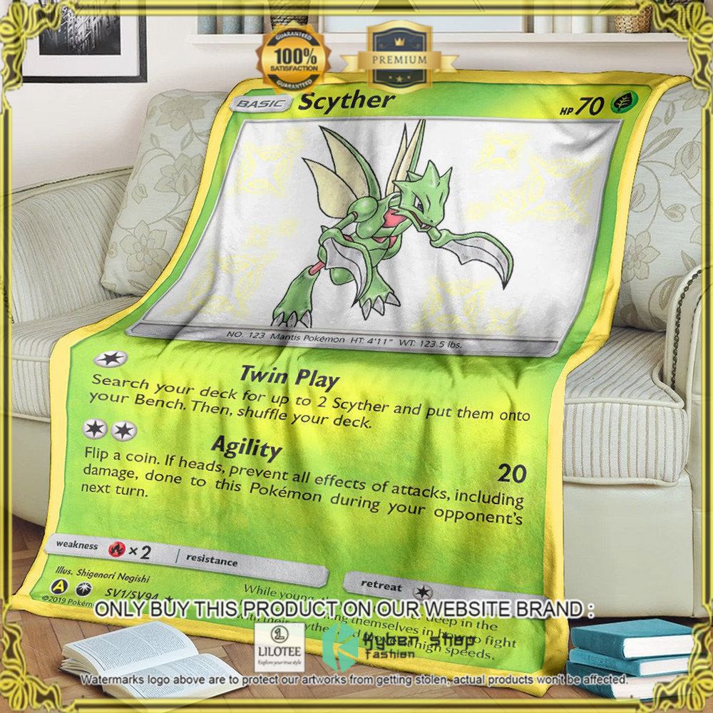 Scyther Celestial Storm Custom Pokemon Soft Blanket - LIMITED EDITION 8