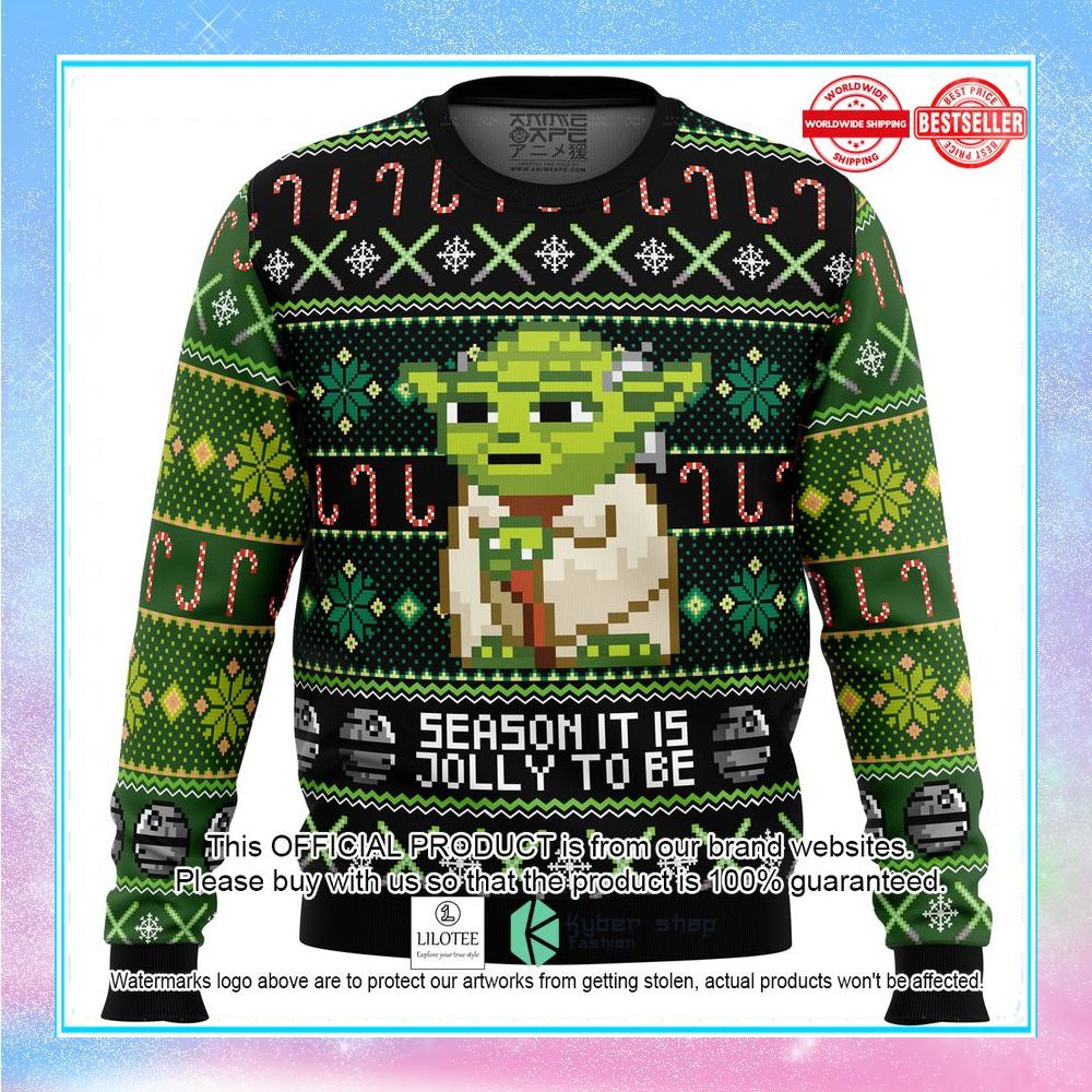 season it is jolly to be yoda christmas sweater 1 87