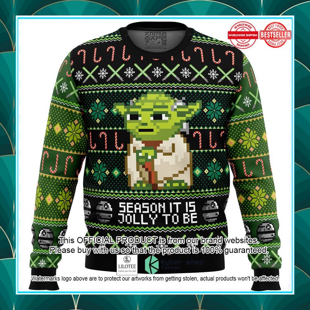 season it is jolly to be yoda christmas sweater 2 699
