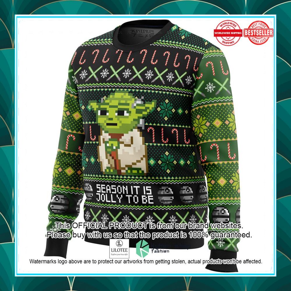 season it is jolly to be yoda christmas sweater 3 597