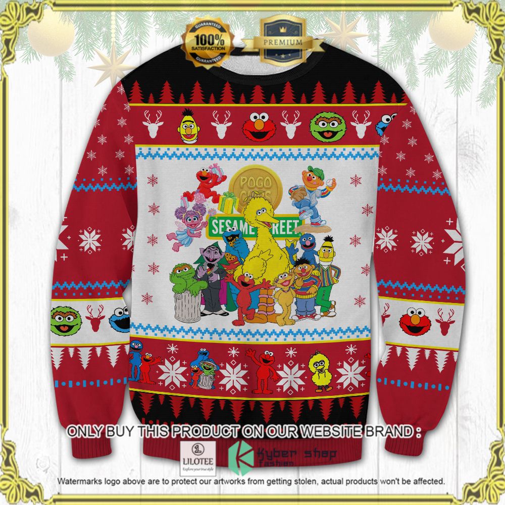 sesame street red white ugly sweater 1 57748
