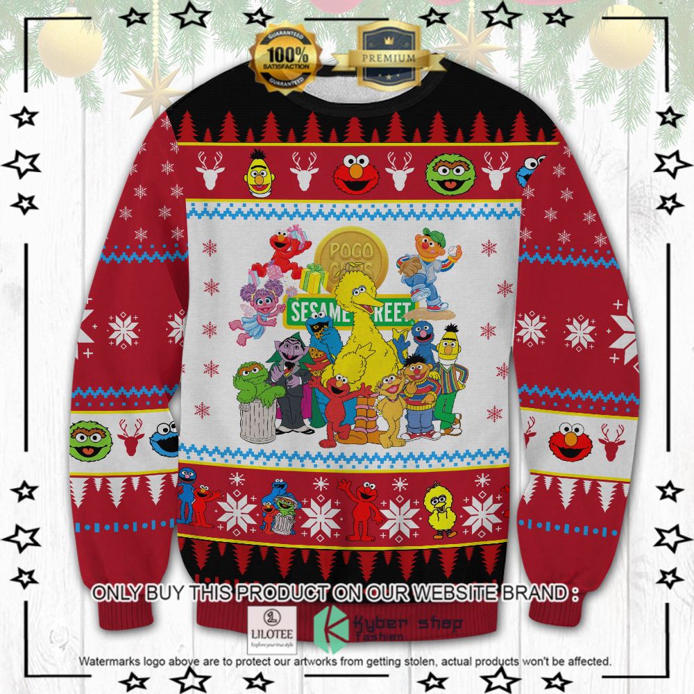Sesame Street Red White Ugly Sweater - LIMITED EDITION 3 sesame street red white ugly sweater 1 6984