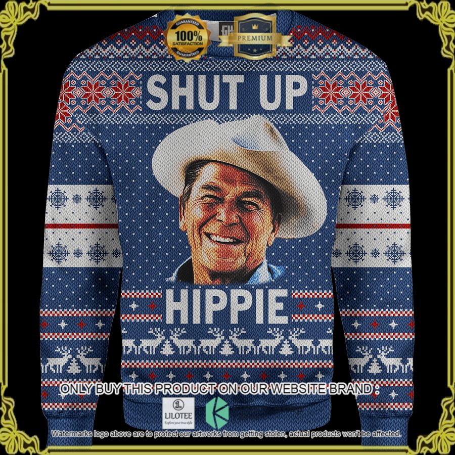 shut up hippie christmas sweater 1 40006