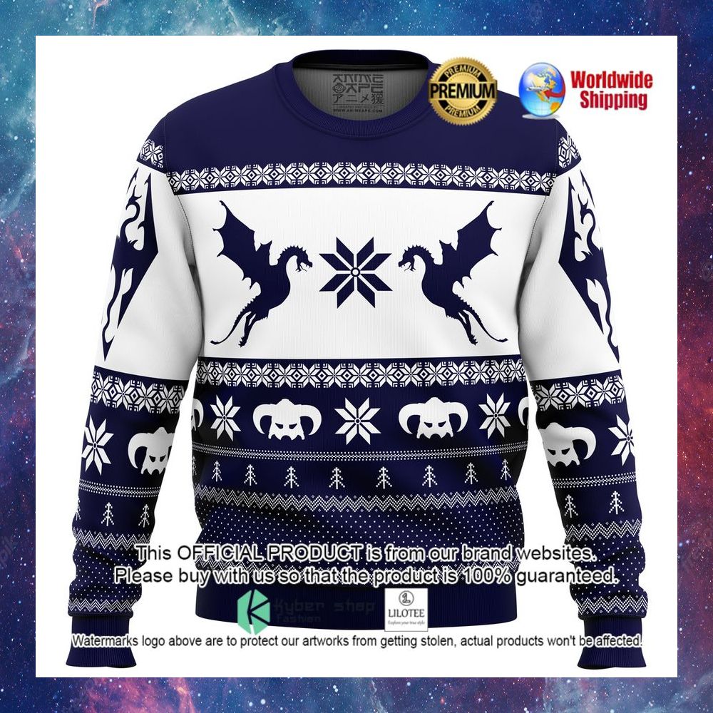 skyrim dragon christmas sweater 1 343