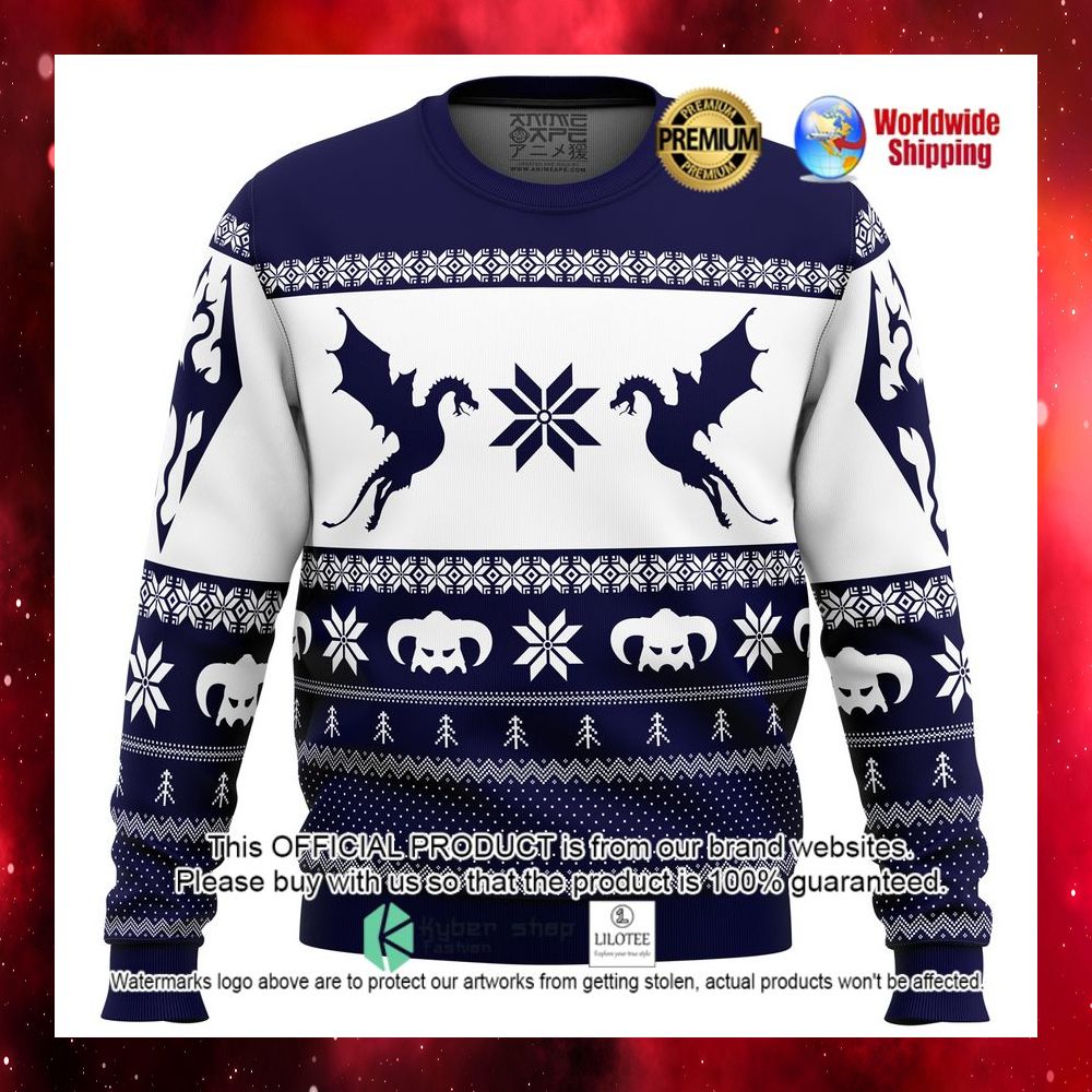 skyrim dragon christmas sweater 1 555
