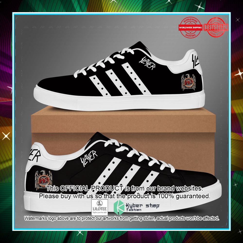 slayer black and white stan smith shoes 2 436