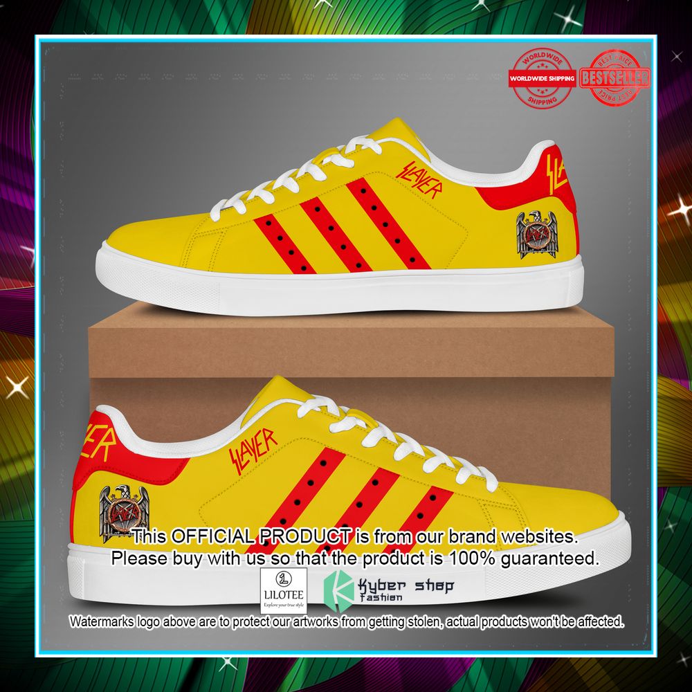 slayer yellow red stan smith shoes 1 253