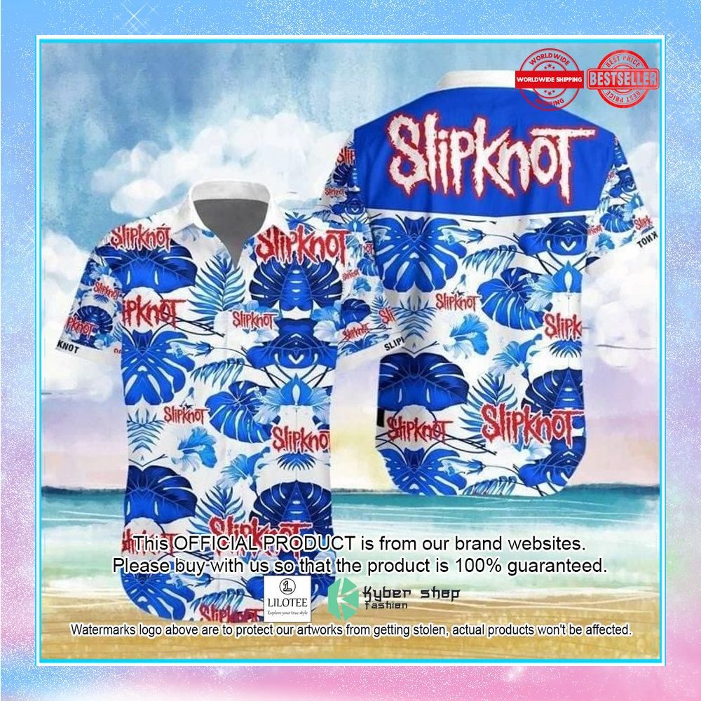slipknot band blue hawaian shirt 1 701