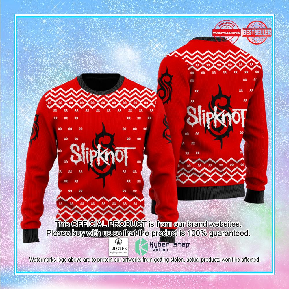 slipknot band red christmas sweater 1 444