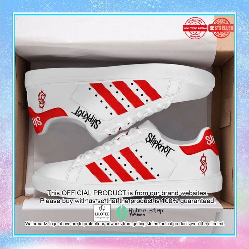slipknot logo white red stan smith shoes 1 497