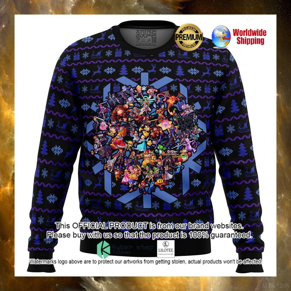 Smash Bros Christmas Brawl Game Christmas Sweater - LIMITED EDITION 4 smash bros christmas brawl game christmas sweater 1 363
