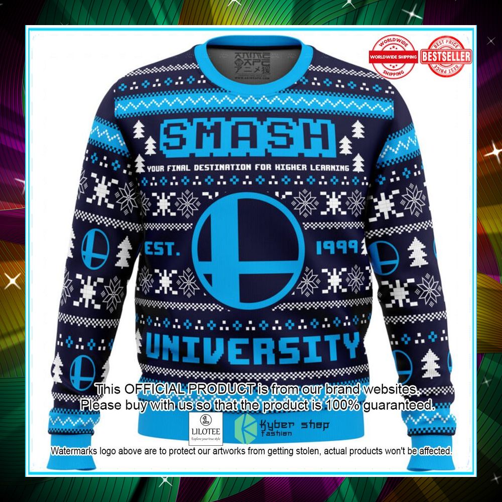 smash university super smash bros christmas sweater 1 657