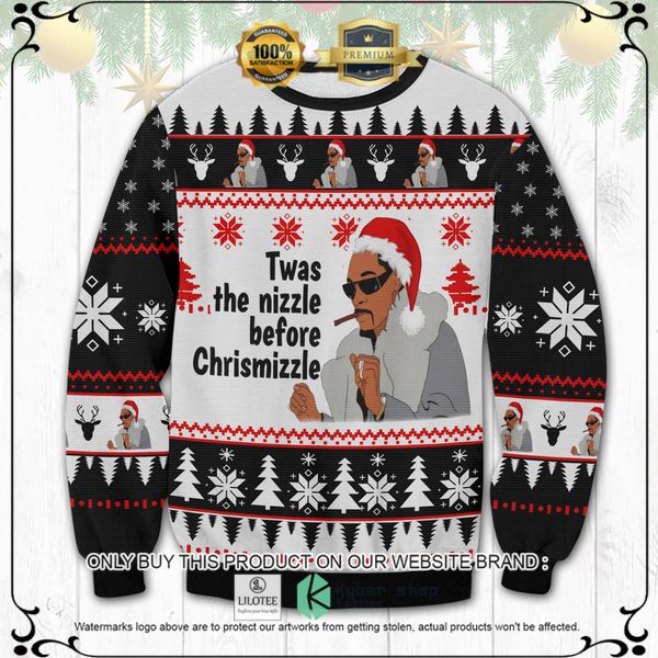 snoop dogg twas the nizzle before christmizzle woolen knitted sweater 1 43043