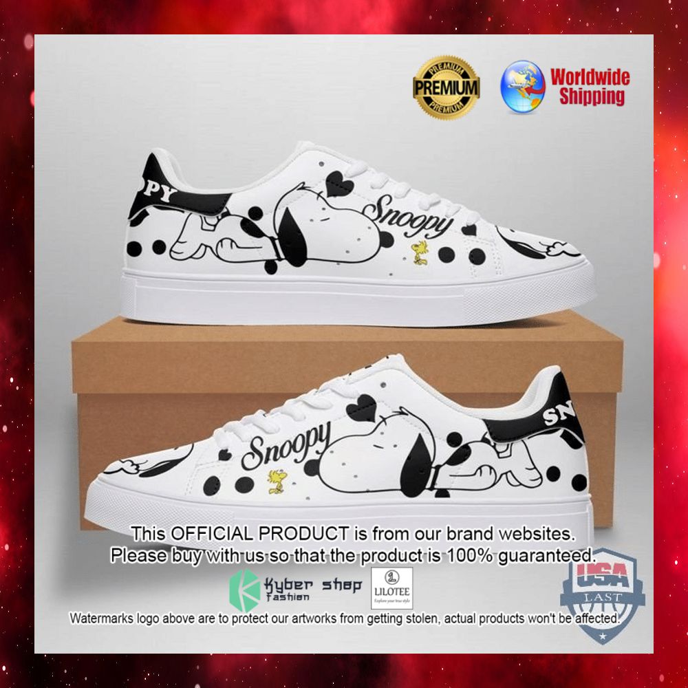 snoopy peanuts and woodstock black white stan smith low top shoes 1 834