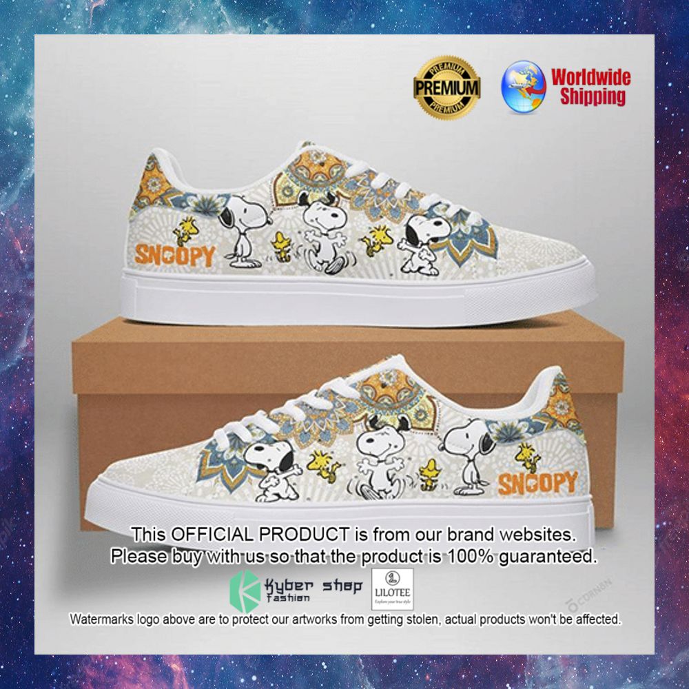 snoopy peanuts and woodstock cartoon stan smith low top shoes 1 395