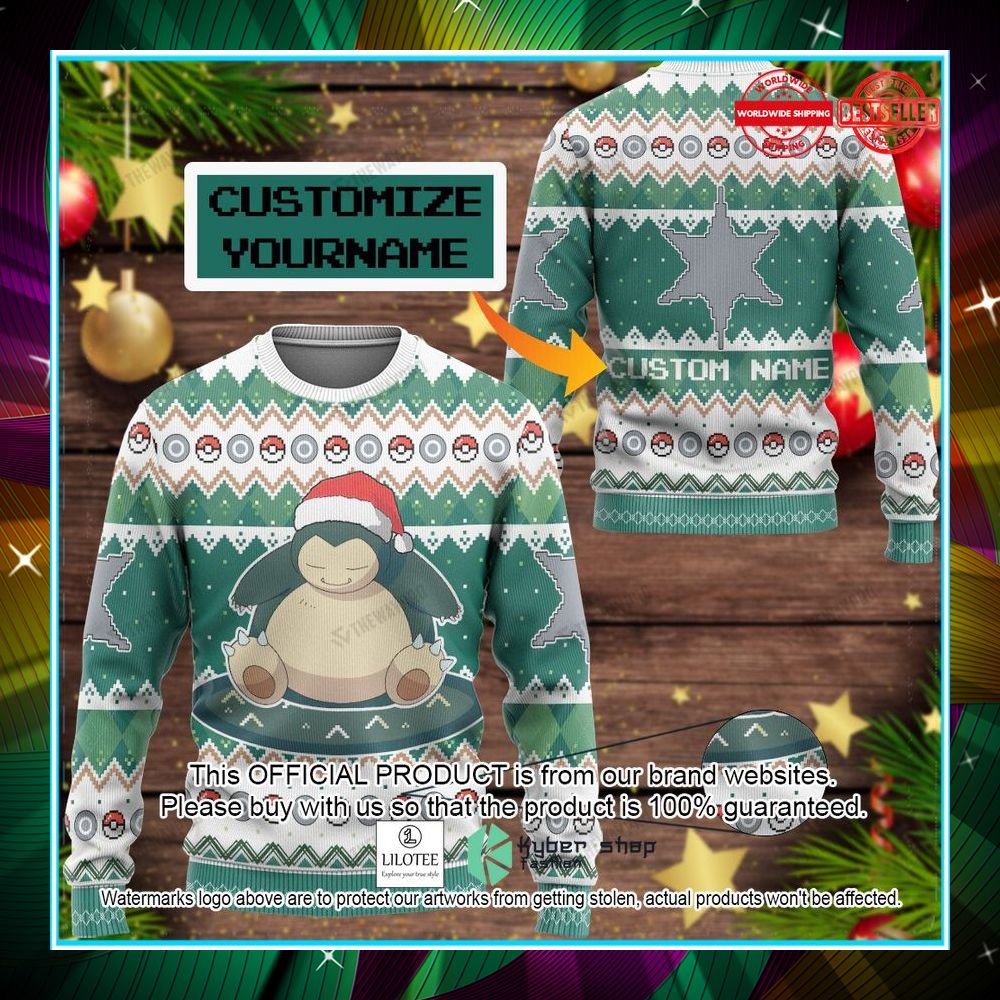 snorlax custom name christmas sweater 1 545
