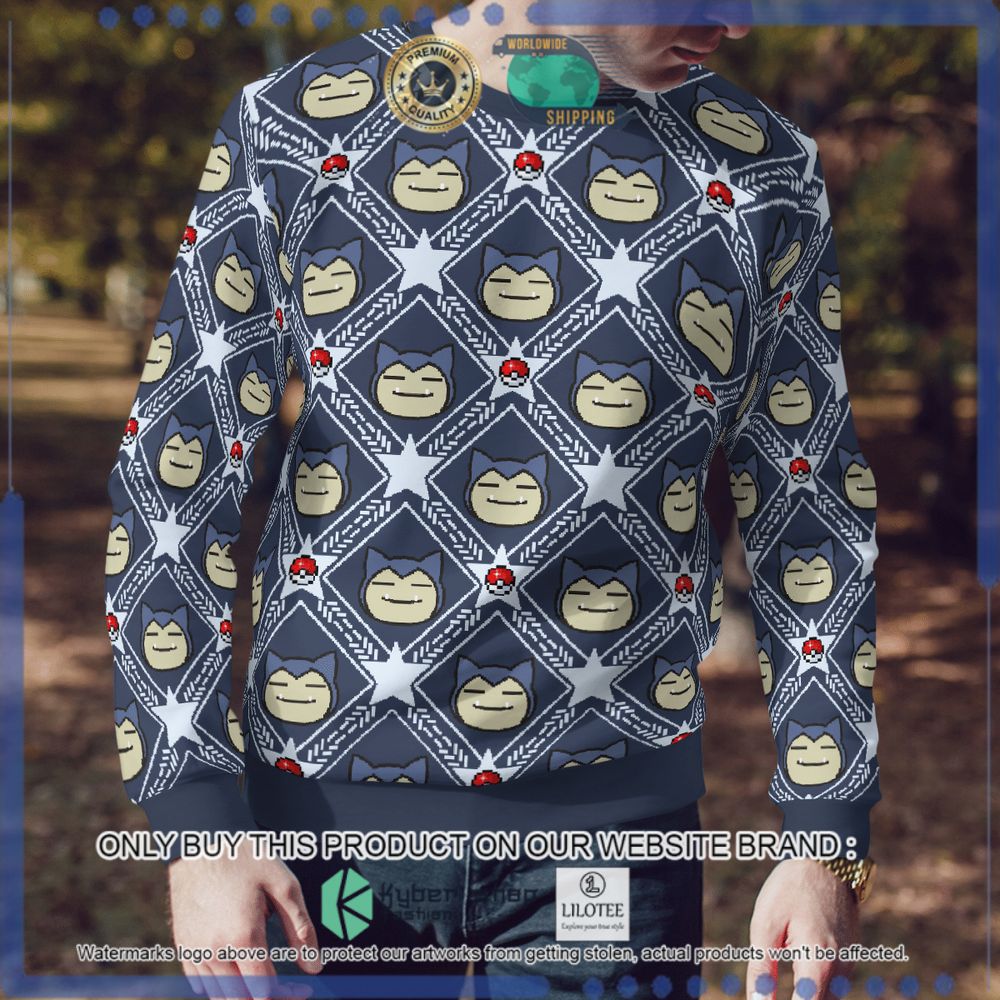 snorlax stars pattern pokemon christmas sweater 1 57493