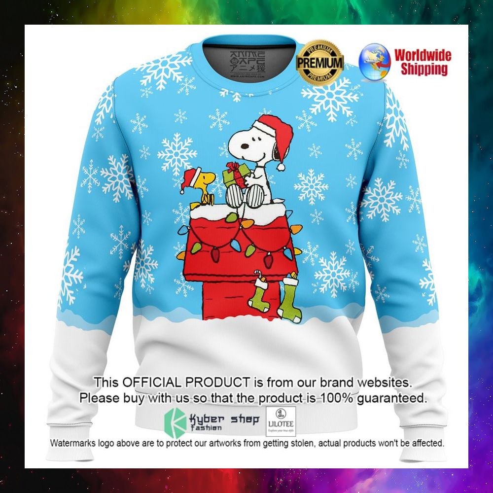 snowy snoppy and woodstock christmas sweater 1 297