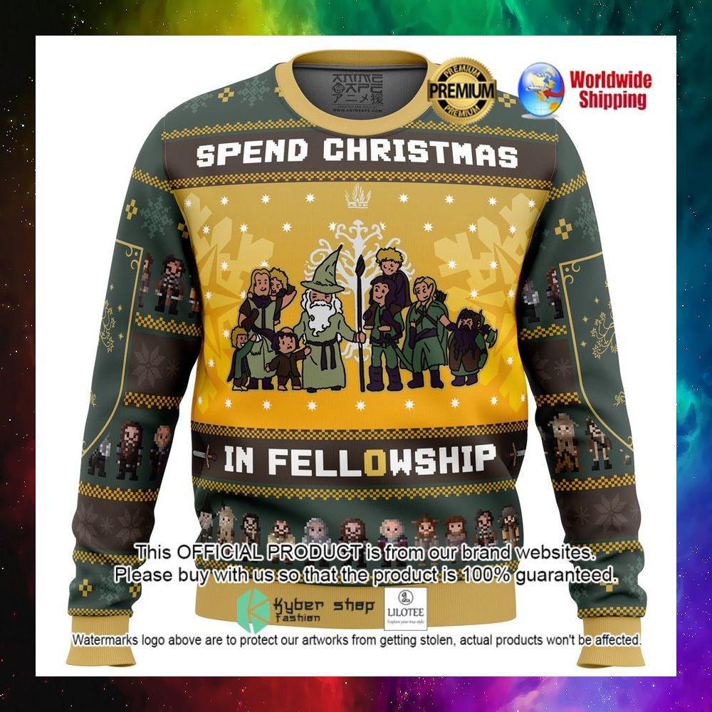 spend christmas in fellowship the lord of the rings christmas sweater 1 551