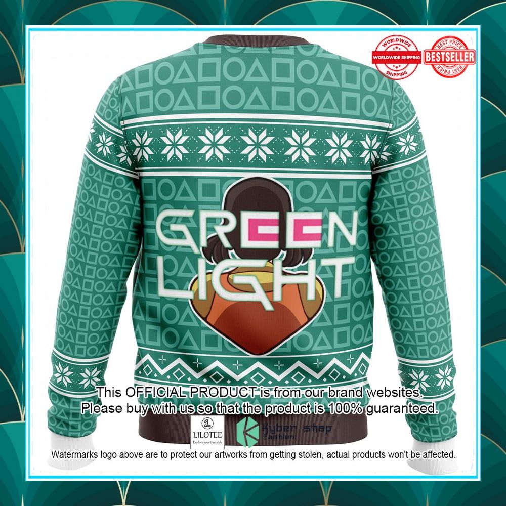 squid game red light green light doll christmas sweater 5 795