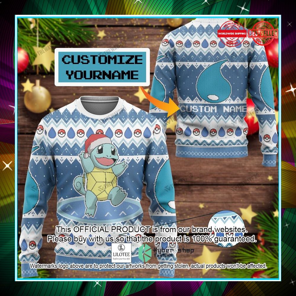 squirtle custom name christmas sweater 1 30