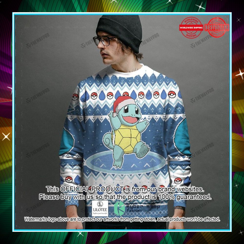 squirtle custom name christmas sweater 2 602