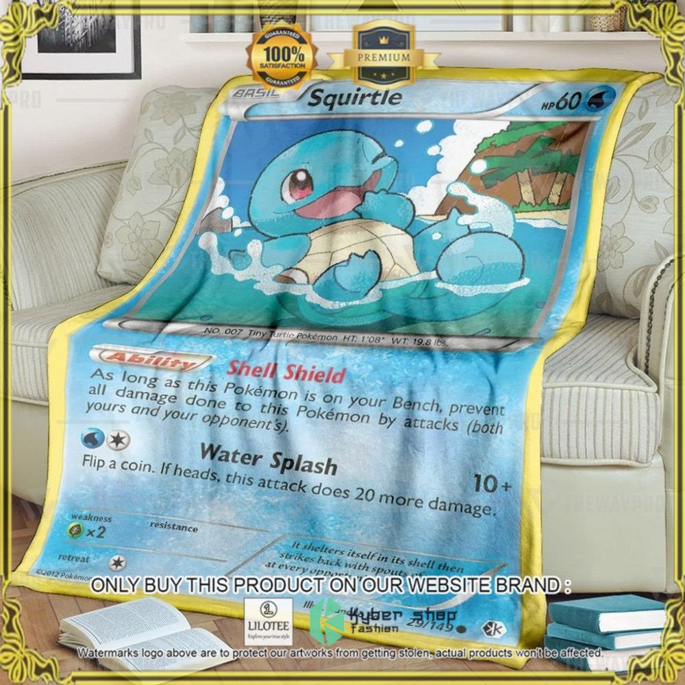 Squirtle Custom Pokemon Soft Blanket - LIMITED EDITION 8