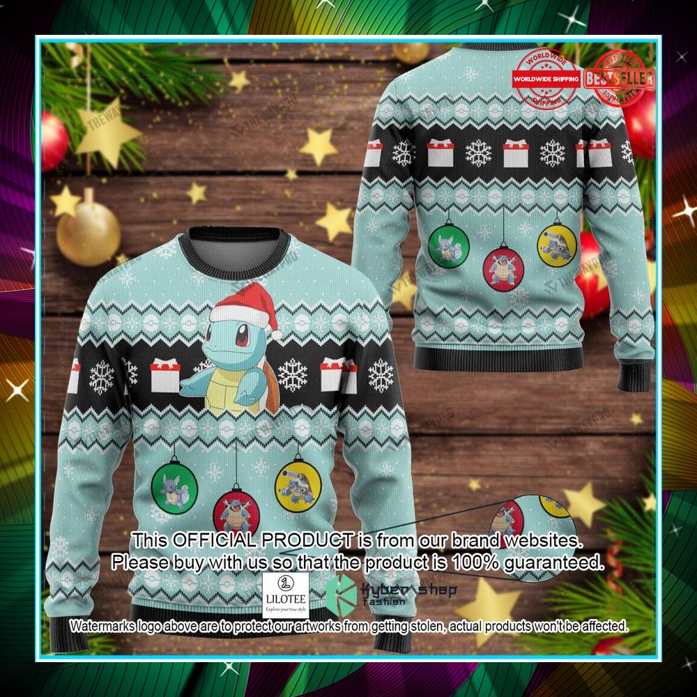 squirtle evolution ornament christmas sweater 1 499