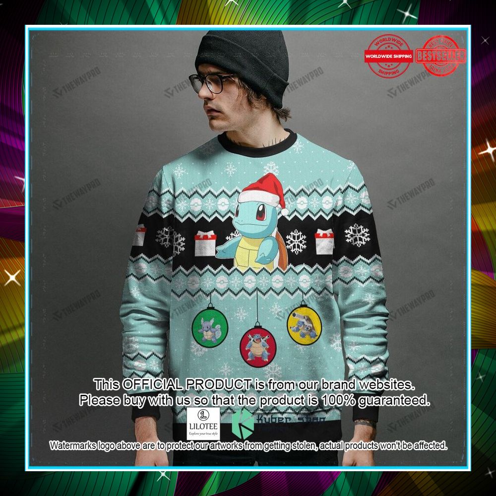 squirtle evolution ornament christmas sweater 2 536