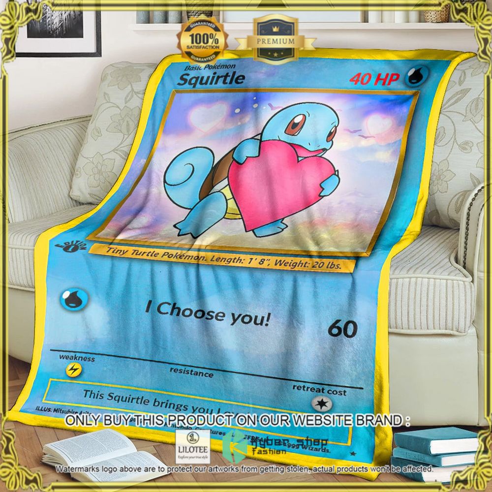 Squirtle I Choose You Custom Pokemon Soft Blanket - LIMITED EDITION 7