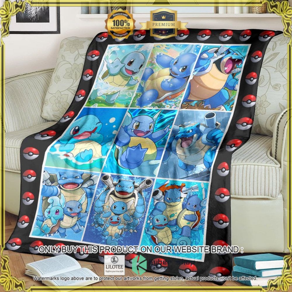 Squirtle Wartortle Blastoise Poke Ball Custom Pokemon Soft Blanket - LIMITED EDITION 6