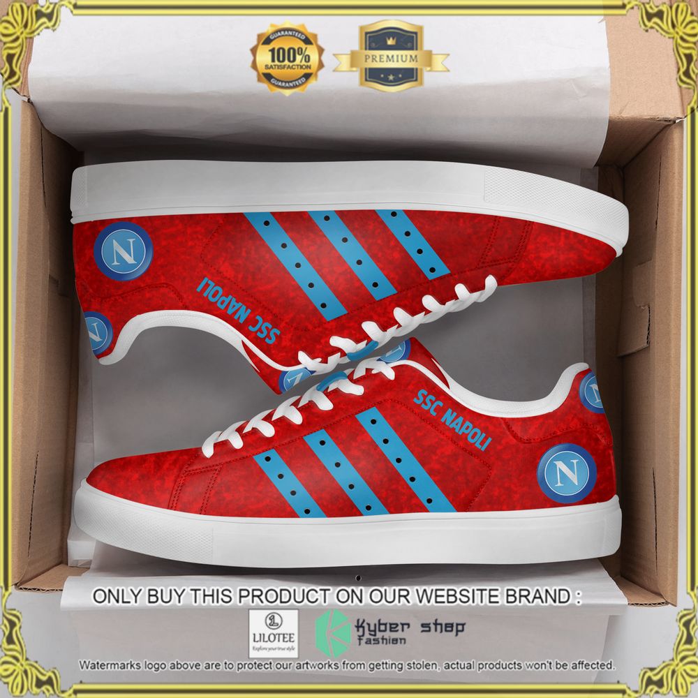 SSC Napoli FC Red Stan Smith Low Top Shoes - LIMITED EDITION 5