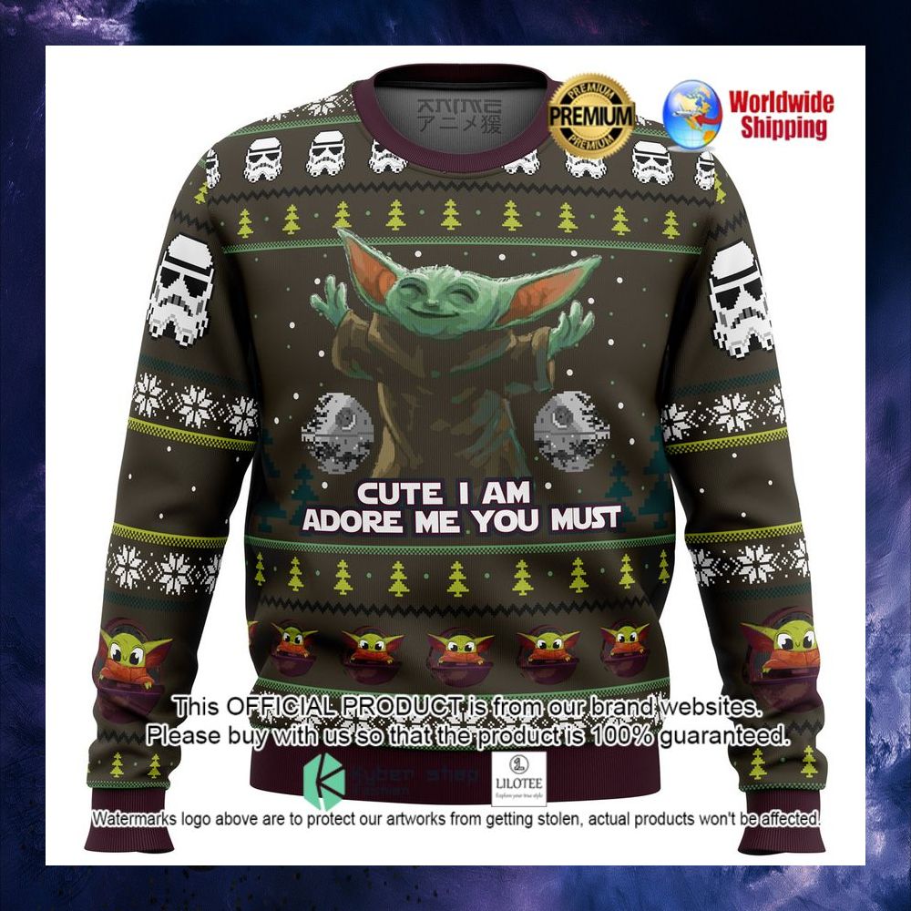 star wars baby yoda cute i am adore me you must christmas sweater 1 612