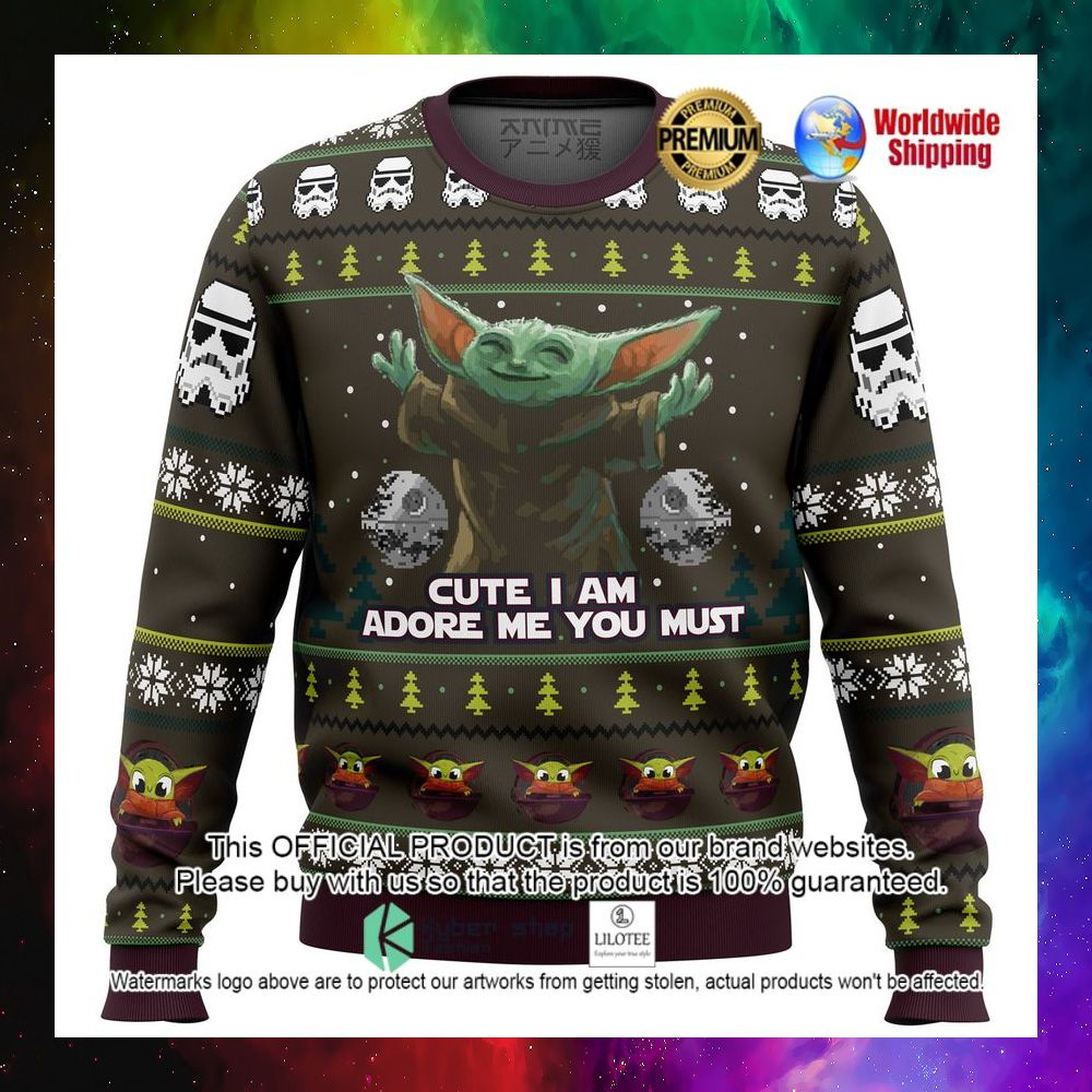 star wars baby yoda cute i am adore me you must christmas sweater 1 866