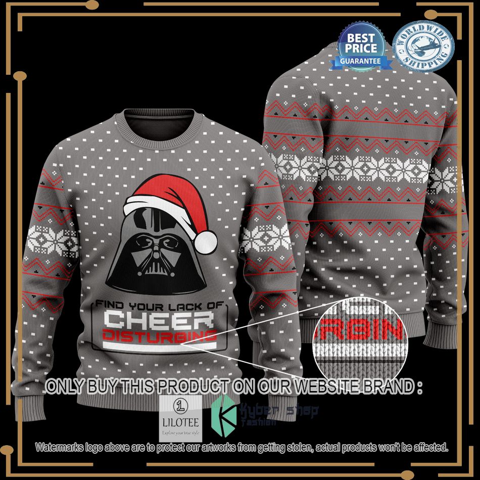 star wars darth vader grey christmas sweater 1 6845