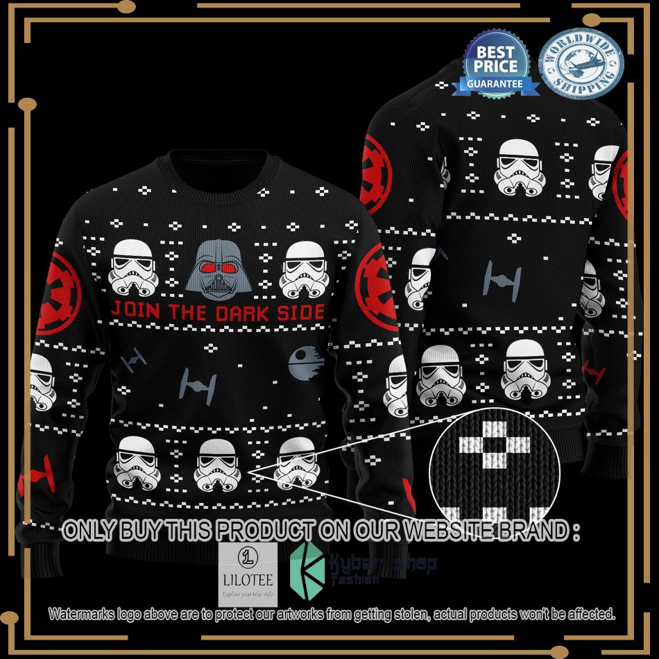 star wars darth vader stormtroopers join the dark side christmas sweater 1 55125