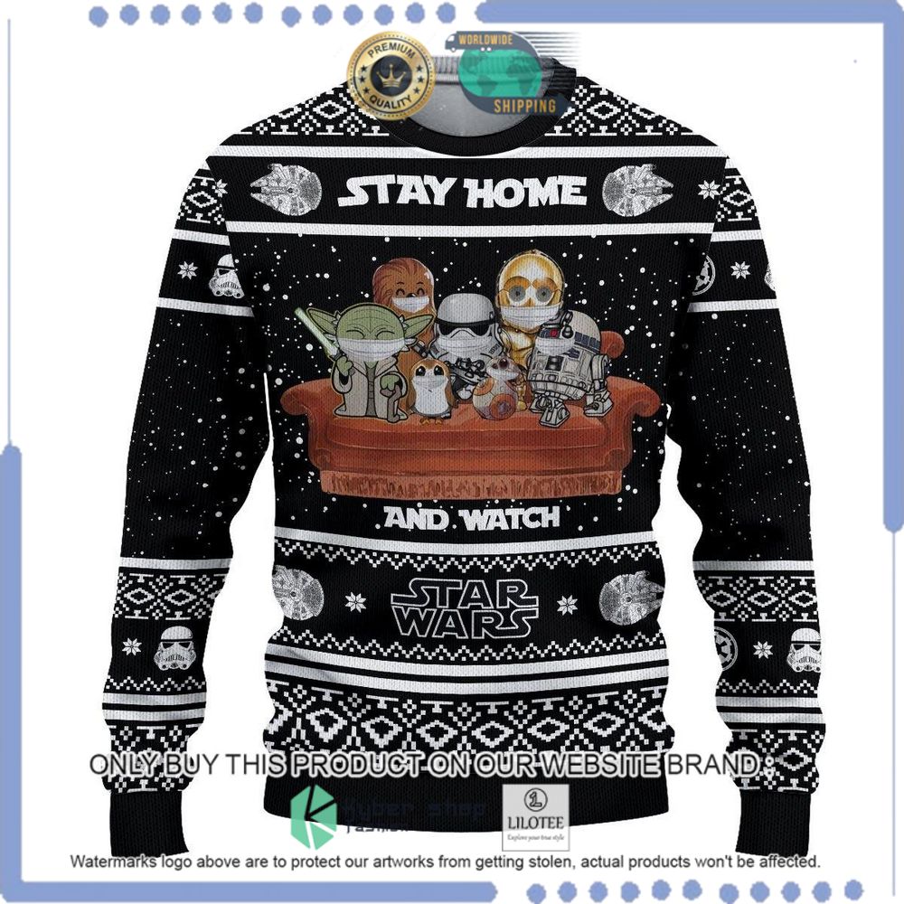 star wars stay home and watch christmas sweater 1 31297