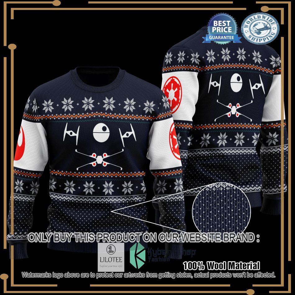 star wars x wing vs tie fighter knitted sweater 1 62102