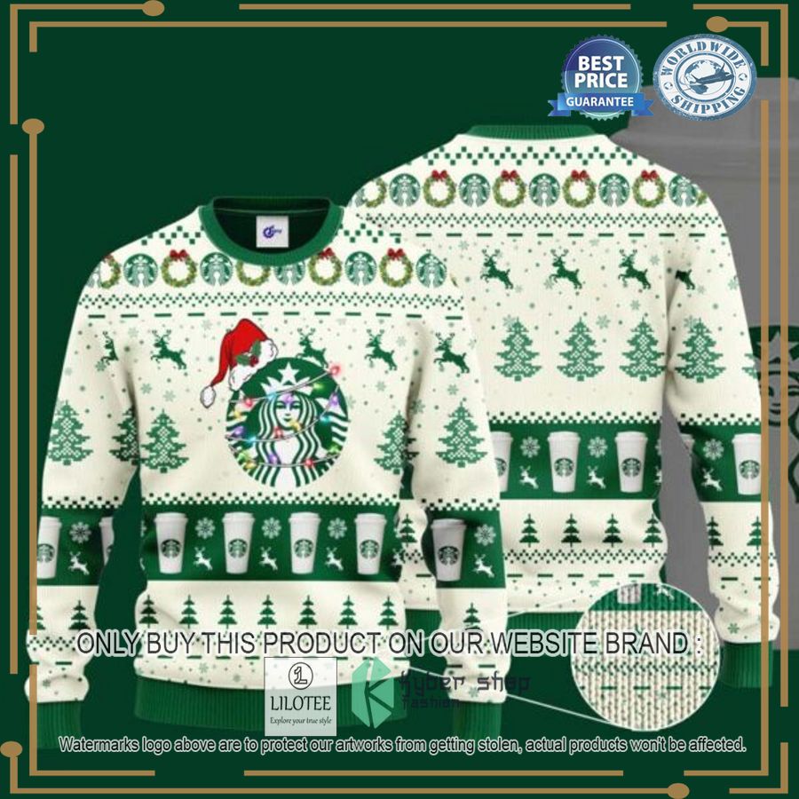 Starbucks Santa Hat Ugly Christmas Sweater - LIMITED EDITION 2